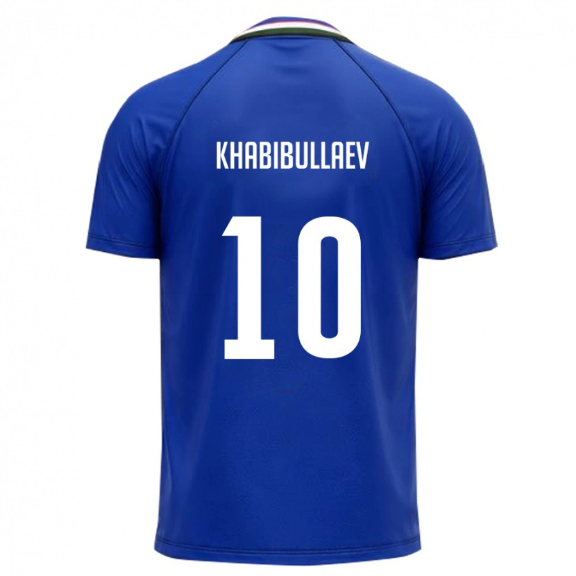 Danxen Barn Uzbekistan Mukhammad Khabibullaev #10 Kunglig Blå Vit Hemmatröja Matchtröjor 26-28 Tröjor T-Tröja