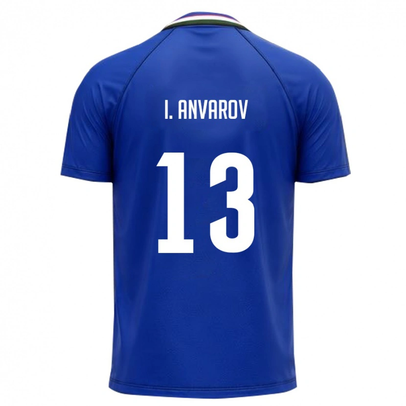 Danxen Barn Uzbekistan Islom Anvarov #13 Kunglig Blå Vit Hemmatröja Matchtröjor 26-28 Tröjor T-Tröja