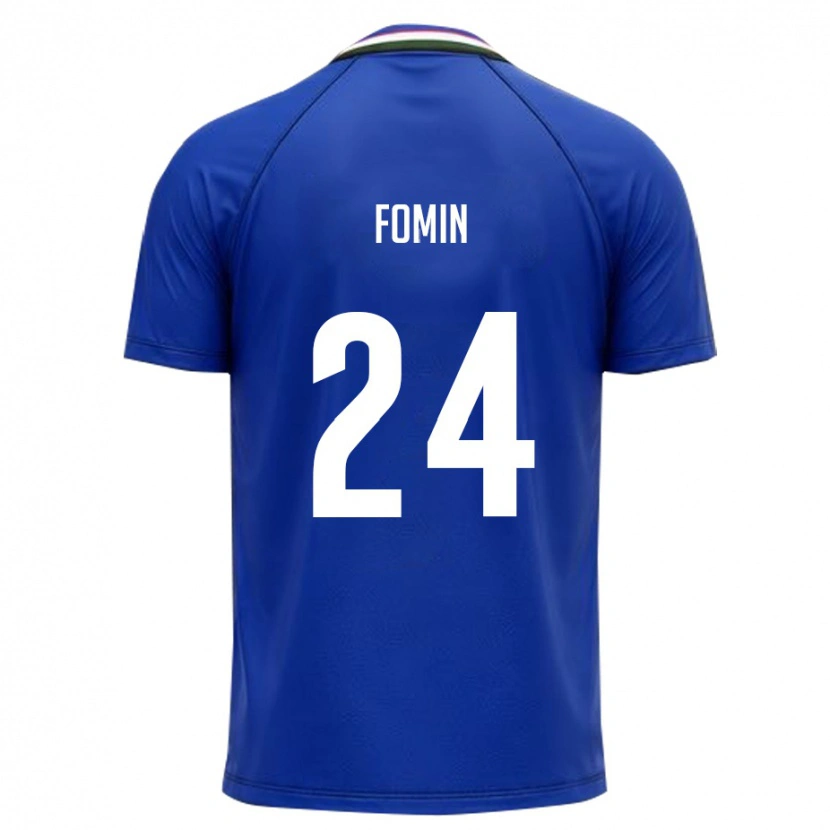 Danxen Barn Uzbekistan Rustambek Fomin #24 Kunglig Blå Vit Hemmatröja Matchtröjor 26-28 Tröjor T-Tröja
