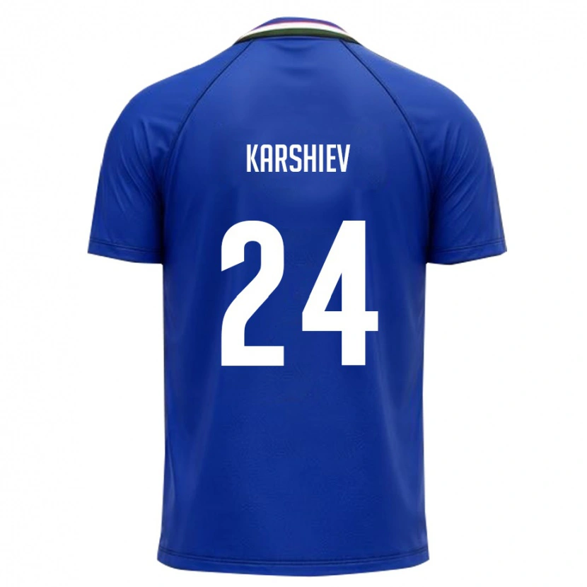 Danxen Barn Uzbekistan Azizbek Karshiev #24 Kunglig Blå Vit Hemmatröja Matchtröjor 26-28 Tröjor T-Tröja