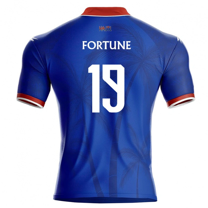 Danxen Barn Haiti Yassin Fortuné #19 Blå Röd Vit Hemmatröja Matchtröjor 26-28 Tröjor T-Tröja