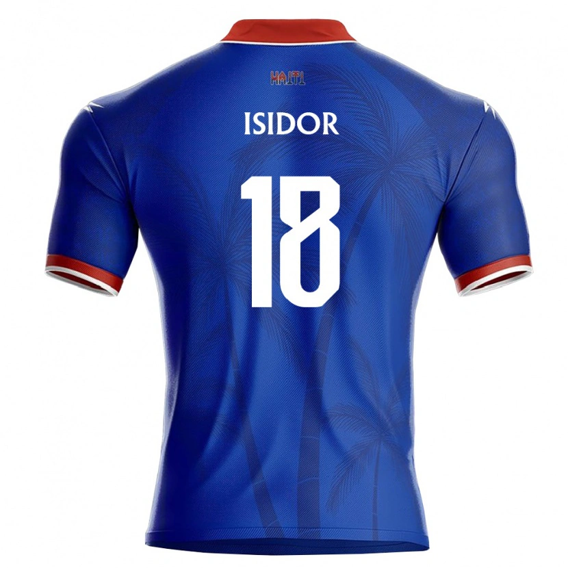 Danxen Barn Haiti Wilson Isidor #18 Blå Röd Vit Hemmatröja Matchtröjor 26-28 Tröjor T-Tröja