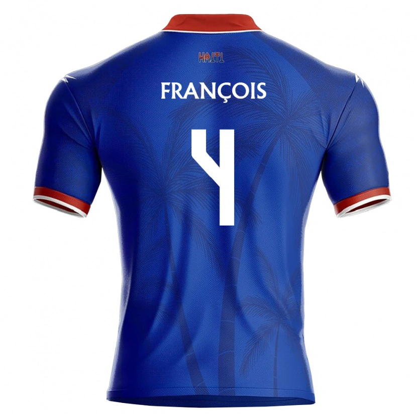 Danxen Barn Haiti Mendell François #4 Blå Röd Vit Hemmatröja Matchtröjor 26-28 Tröjor T-Tröja