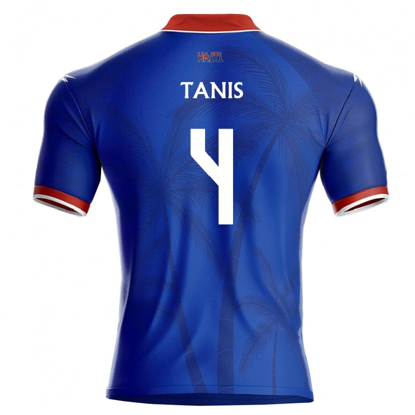 Danxen Barn Haiti Marckidens Tanis #4 Blå Röd Vit Hemmatröja Matchtröjor 26-28 Tröjor T-Tröja