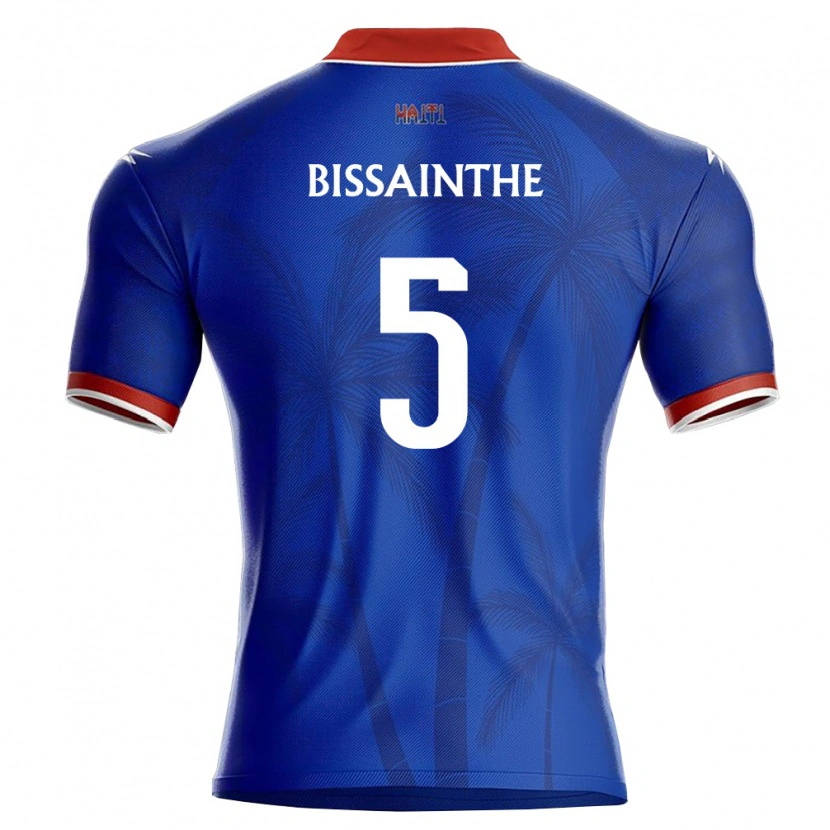 Danxen Barn Haiti Bicou Bissainthe #5 Blå Röd Vit Hemmatröja Matchtröjor 26-28 Tröjor T-Tröja