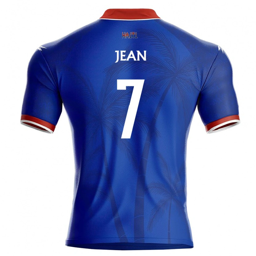 Danxen Barn Haiti Elikenson Jean #7 Blå Röd Vit Hemmatröja Matchtröjor 26-28 Tröjor T-Tröja