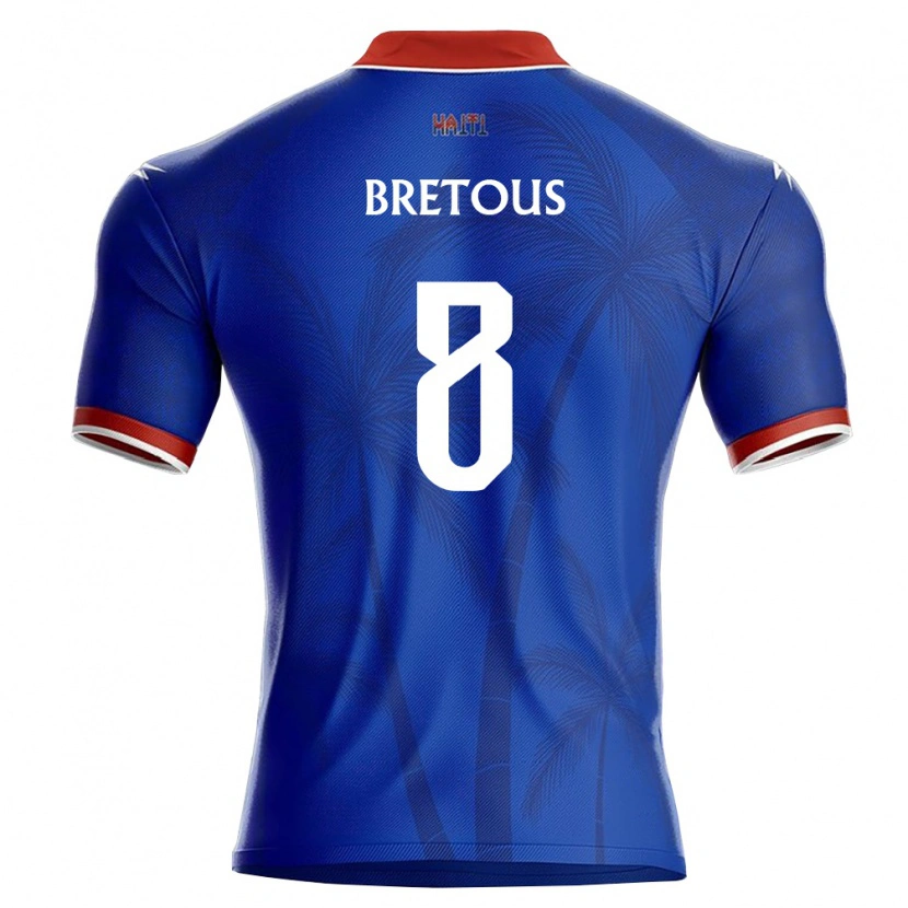 Danxen Barn Haiti Julian Bretous #8 Blå Röd Vit Hemmatröja Matchtröjor 26-28 Tröjor T-Tröja