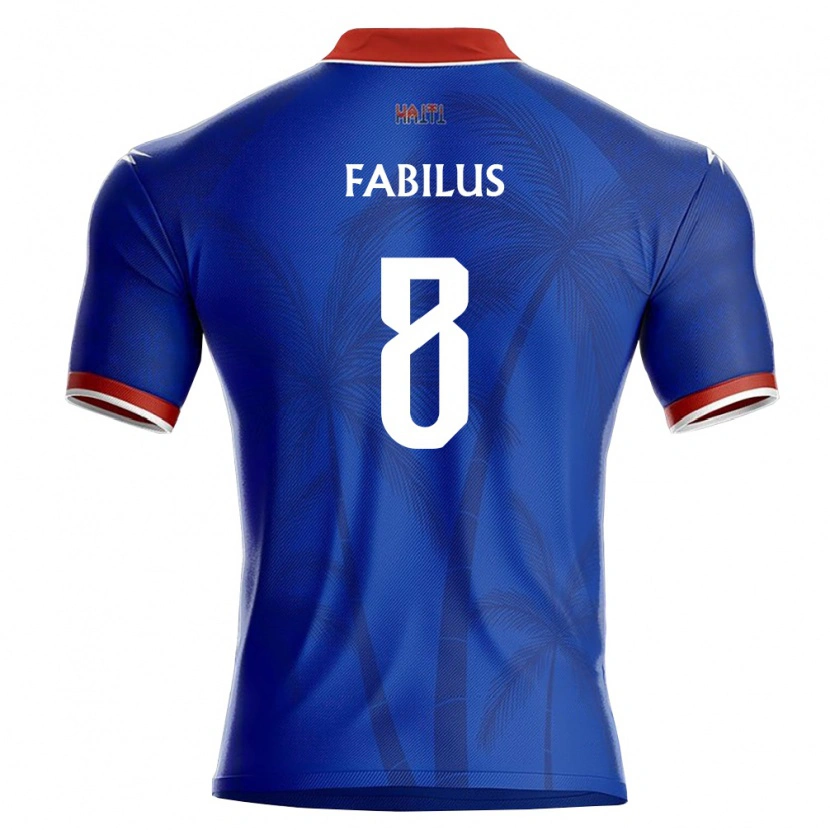 Danxen Barn Haiti Ramy Fabilus #8 Blå Röd Vit Hemmatröja Matchtröjor 26-28 Tröjor T-Tröja