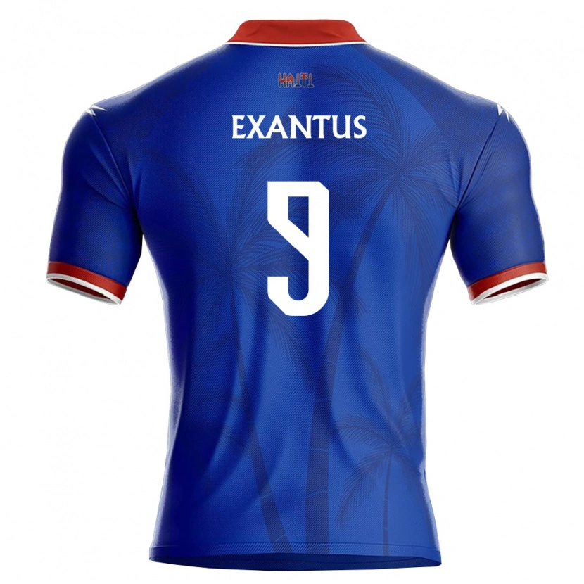 Danxen Barn Haiti Clavens Exantus #9 Blå Röd Vit Hemmatröja Matchtröjor 26-28 Tröjor T-Tröja