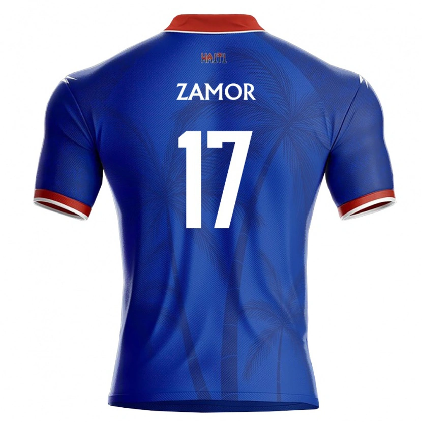Danxen Barn Haiti Medinel Zamor #17 Blå Röd Vit Hemmatröja Matchtröjor 26-28 Tröjor T-Tröja