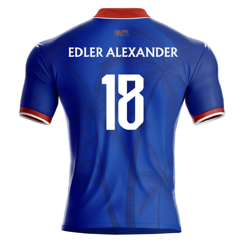 Danxen Barn Haiti Guesly Edler Alexander #18 Blå Röd Vit Hemmatröja Matchtröjor 26-28 Tröjor T-Tröja