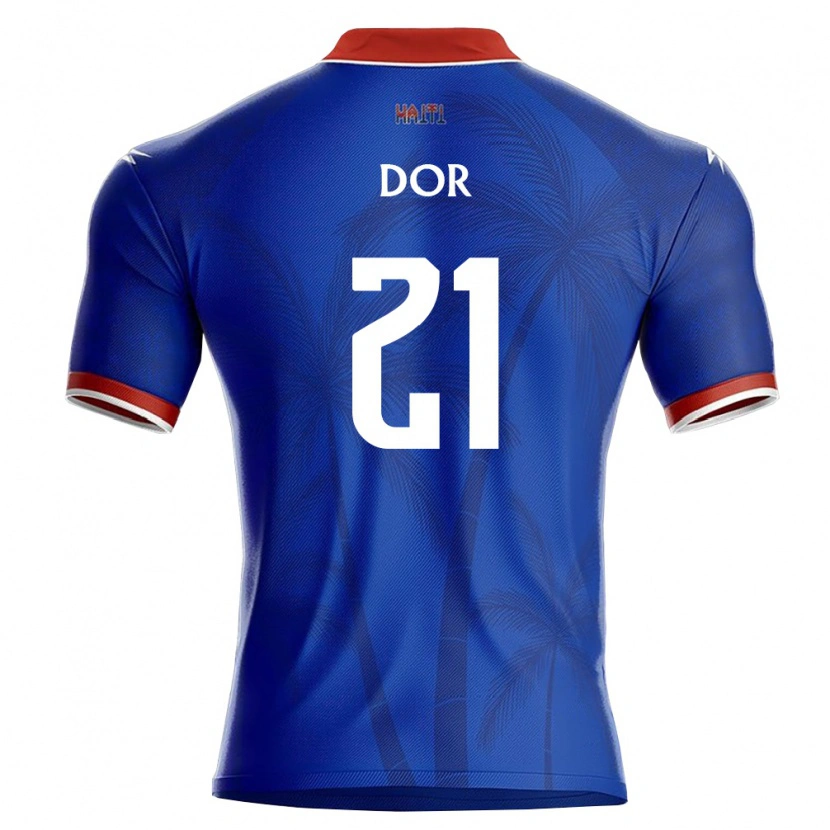 Danxen Barn Haiti Rodnelson Dor #21 Blå Röd Vit Hemmatröja Matchtröjor 26-28 Tröjor T-Tröja