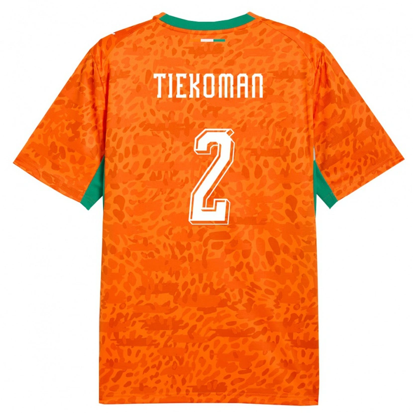 Danxen Barn Elfenbenskusten Gueu Tiekoman #2 Orange Grön Vit Hemmatröja Matchtröjor 26-28 Tröjor T-Tröja