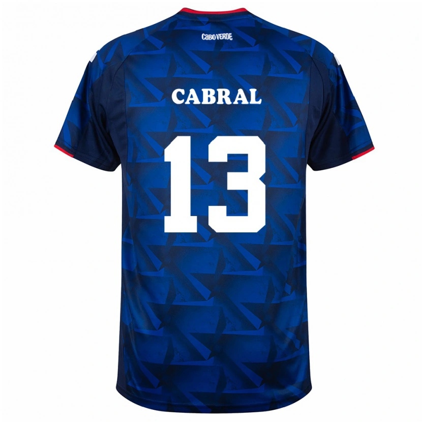 Danxen Barn Kap Verde Sidny Lopes Cabral #13 Kunglig Blå Röd Hemmatröja Matchtröjor 26-28 Tröjor T-Tröja