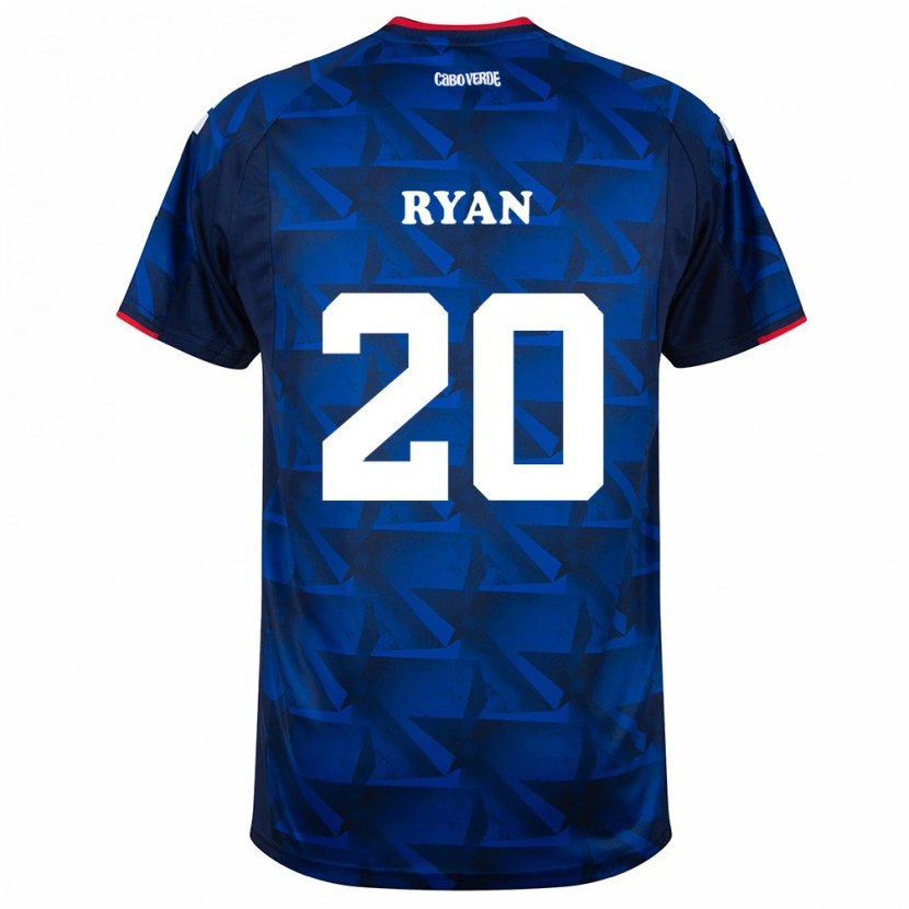 Danxen Barn Kap Verde Ryan Mendes #20 Kunglig Blå Röd Hemmatröja Matchtröjor 26-28 Tröjor T-Tröja