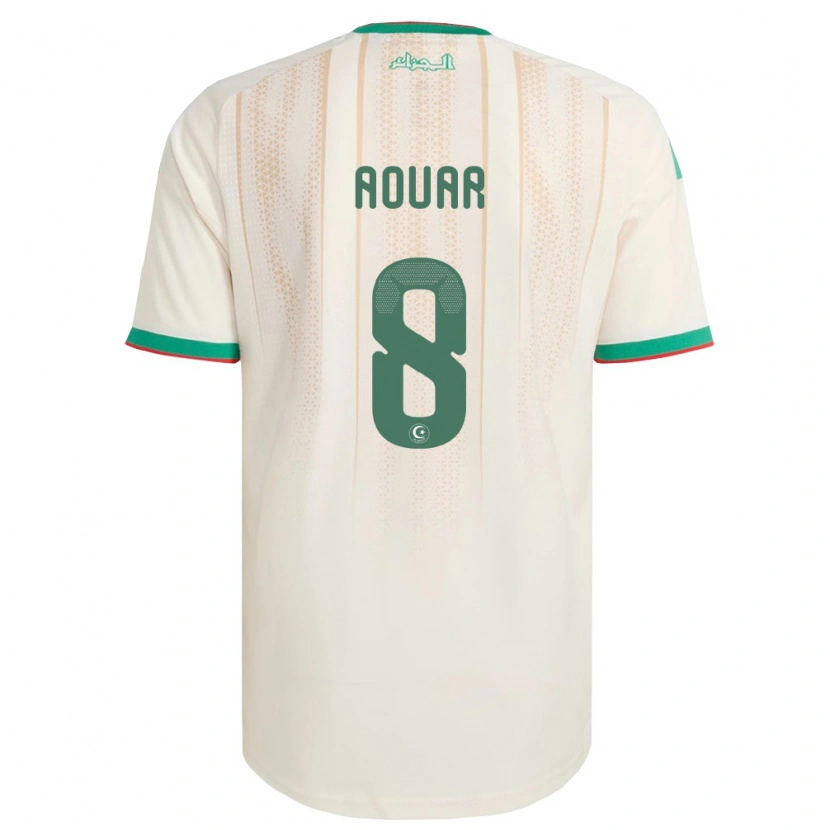 Danxen Barn Algeriet Houssem Aouar #8 Off-White Grön Röd Hemmatröja Matchtröjor 26-28 Tröjor T-Tröja