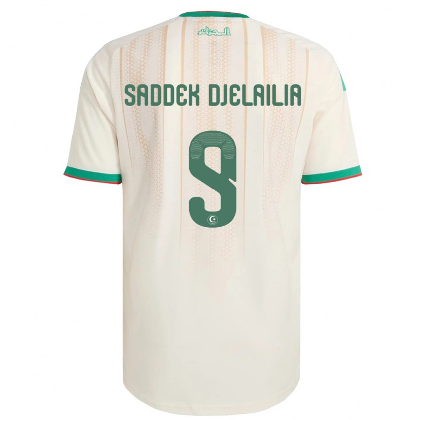 Danxen Barn Algeriet Mohamed Saddek Djelailia #9 Off-White Grön Röd Hemmatröja Matchtröjor 26-28 Tröjor T-Tröja
