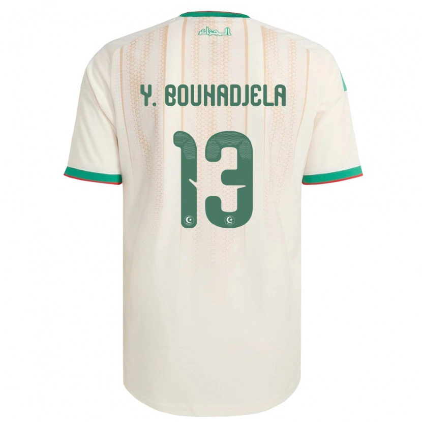 Danxen Barn Algeriet Yasser Noureddine Bouhadjela #13 Off-White Grön Röd Hemmatröja Matchtröjor 26-28 Tröjor T-Tröja