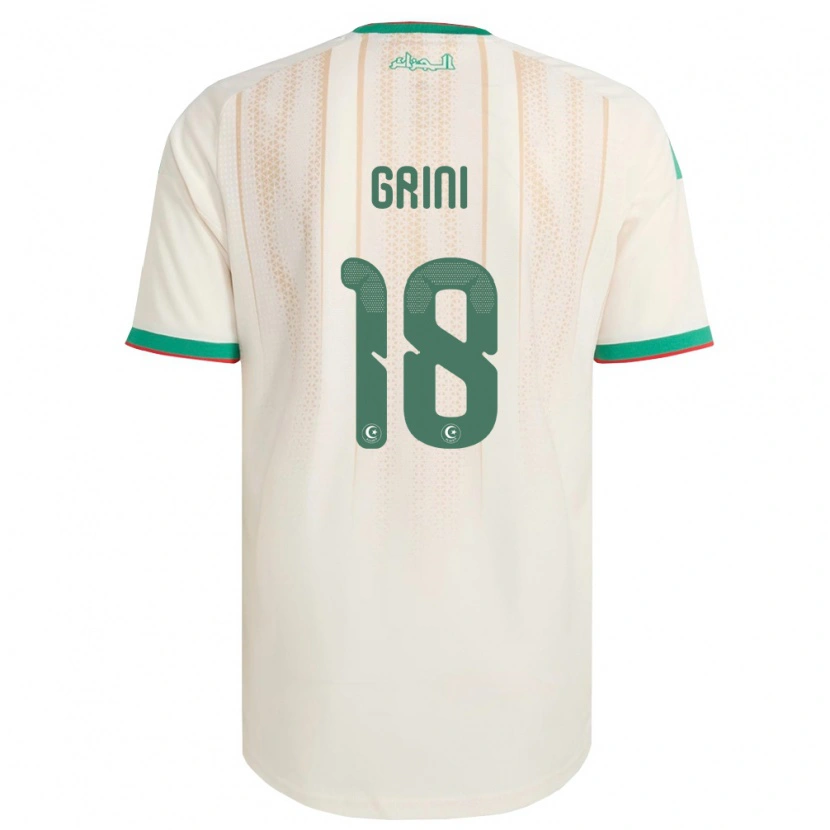 Danxen Barn Algeriet Ilyes Grini #18 Off-White Grön Röd Hemmatröja Matchtröjor 26-28 Tröjor T-Tröja