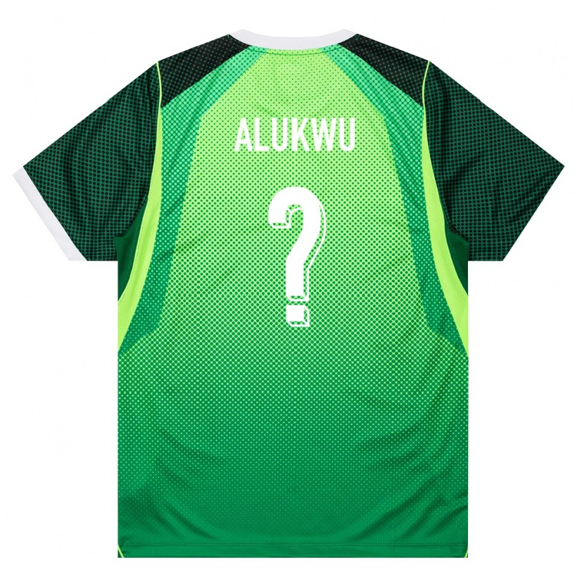 Danxen Barn Nigeria Jonathan Alukwu #0 Grön Vit Hemmatröja Matchtröjor 26-28 Tröjor T-Tröja