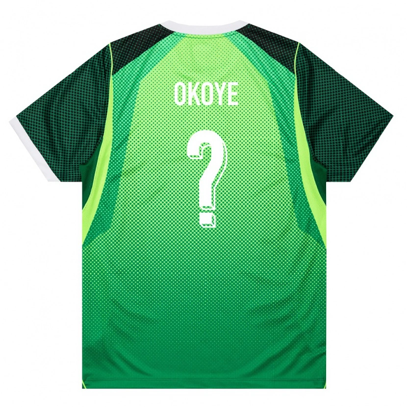 Danxen Barn Nigeria Maduka Okoye #0 Grön Vit Hemmatröja Matchtröjor 26-28 Tröjor T-Tröja