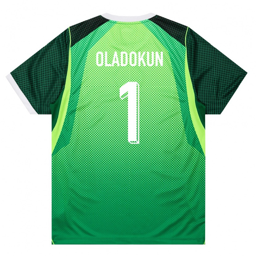 Danxen Barn Nigeria Tomiwa Oladokun #1 Grön Vit Hemmatröja Matchtröjor 26-28 Tröjor T-Tröja