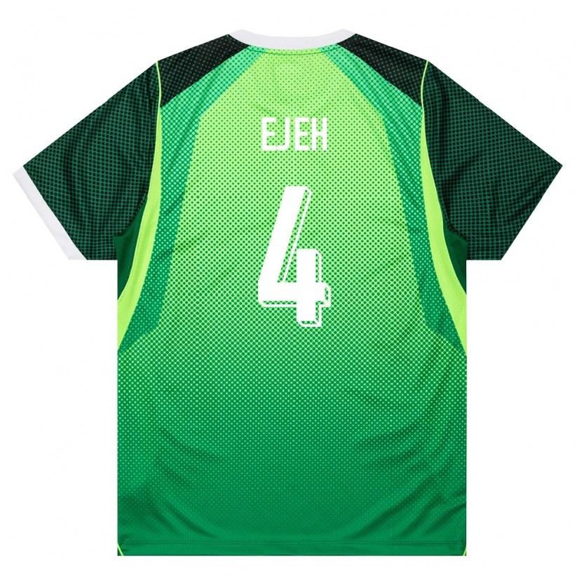 Danxen Barn Nigeria Isaiah Ejeh #4 Grön Vit Hemmatröja Matchtröjor 26-28 Tröjor T-Tröja