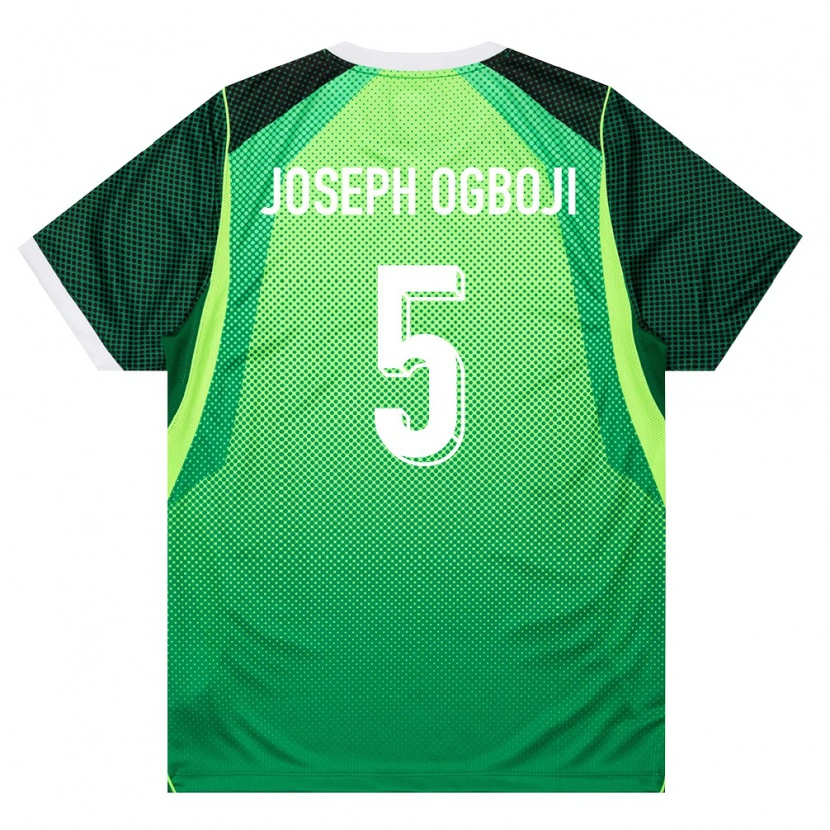 Danxen Barn Nigeria Tochukwu Joseph Ogboji #5 Grön Vit Hemmatröja Matchtröjor 26-28 Tröjor T-Tröja