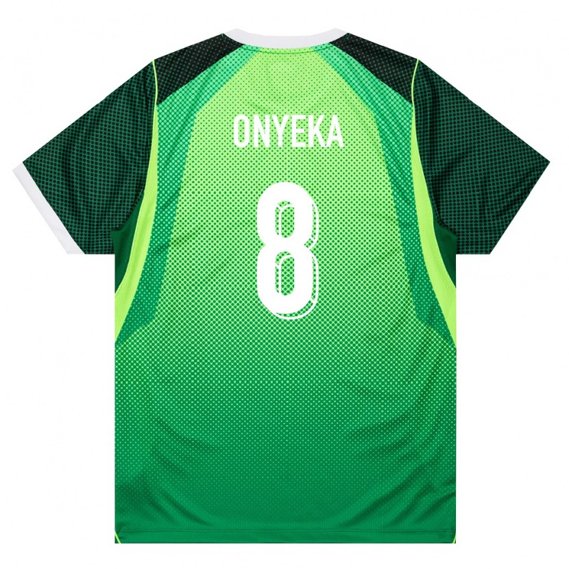 Danxen Barn Nigeria Frank Onyeka #8 Grön Vit Hemmatröja Matchtröjor 26-28 Tröjor T-Tröja
