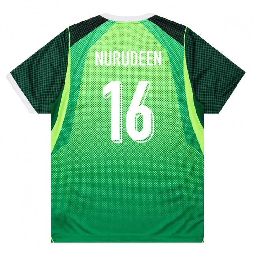 Danxen Barn Nigeria Badmus Nurudeen #16 Grön Vit Hemmatröja Matchtröjor 26-28 Tröjor T-Tröja