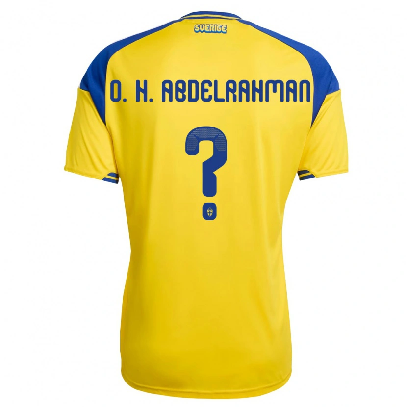 Danxen Barn Sverige Osman Haroun Abdelrahman #0 Gul Blå Vit Hemmatröja Matchtröjor 26-28 Tröjor T-Tröja
