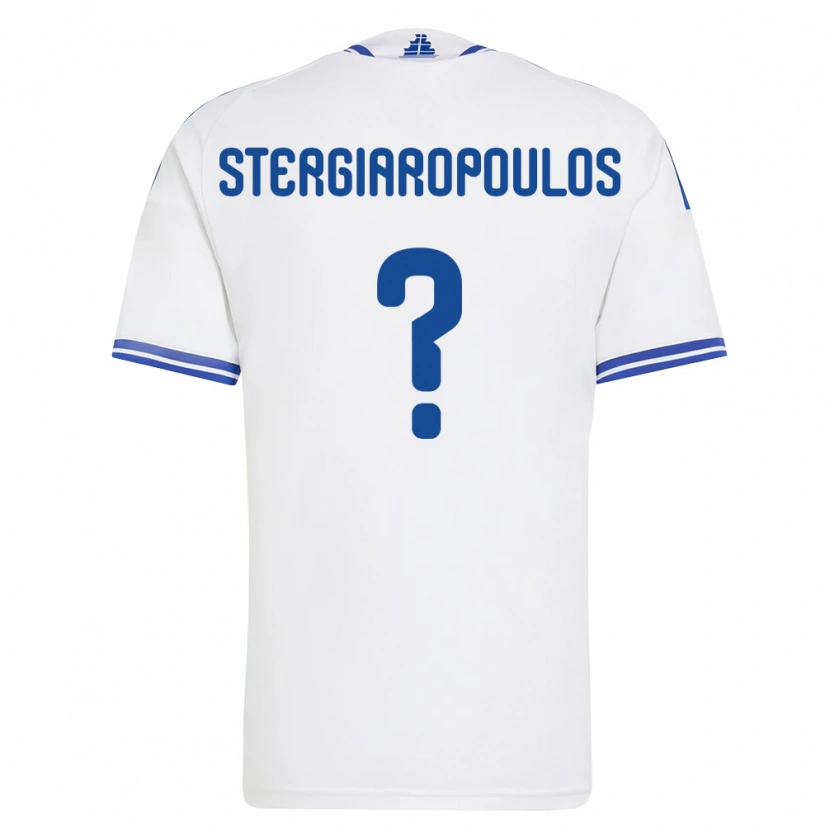 Danxen Barn Grekland Sotiris Stergiaropoulos #0 Vit Blå Hemmatröja Matchtröjor 26-28 Tröjor T-Tröja