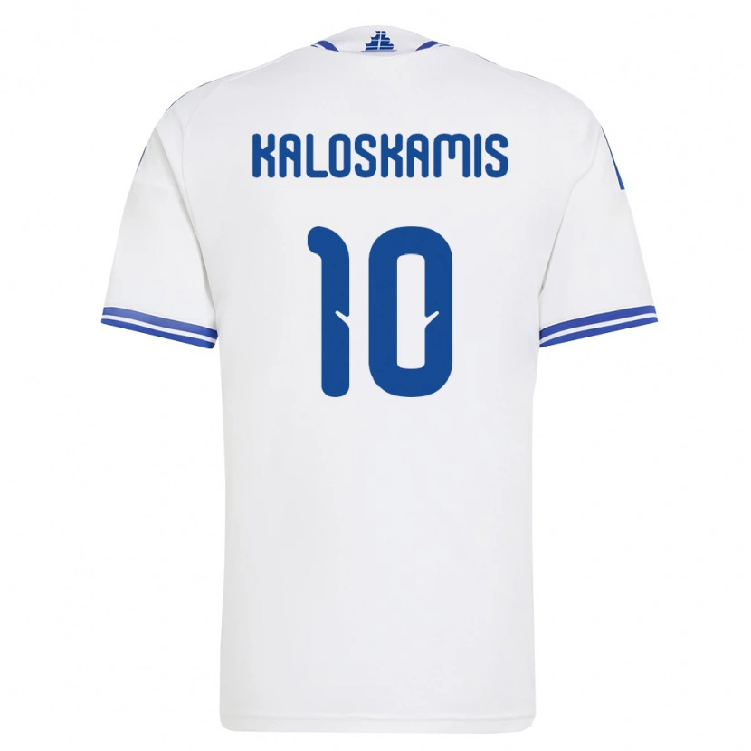Danxen Barn Grekland Dimitrios Kaloskamis #10 Vit Blå Hemmatröja Matchtröjor 26-28 Tröjor T-Tröja