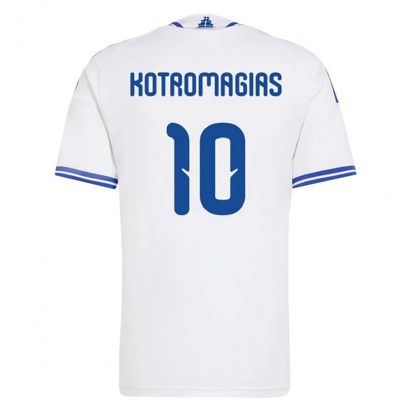 Danxen Barn Grekland Dimitrios Kotromagias #10 Vit Blå Hemmatröja Matchtröjor 26-28 Tröjor T-Tröja