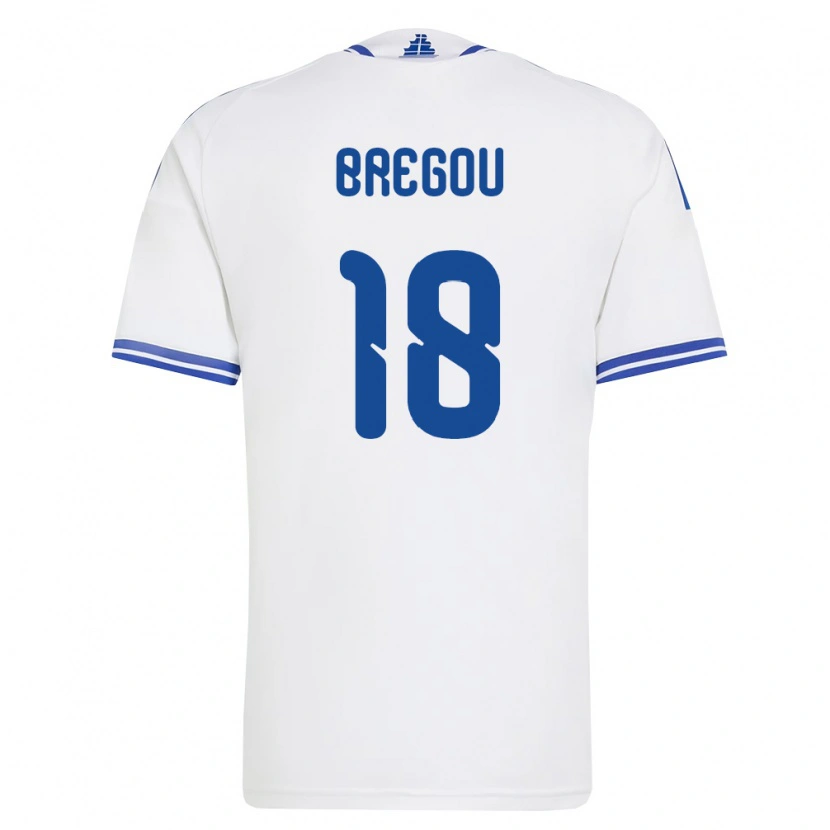 Danxen Barn Grekland Adriano Bregou #18 Vit Blå Hemmatröja Matchtröjor 26-28 Tröjor T-Tröja