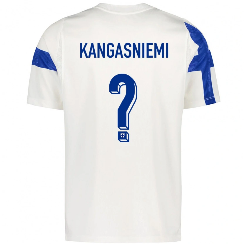 Danxen Barn Finland Iiro Kangasniemi #0 Vit Blå Hemmatröja Matchtröjor 26-28 Tröjor T-Tröja