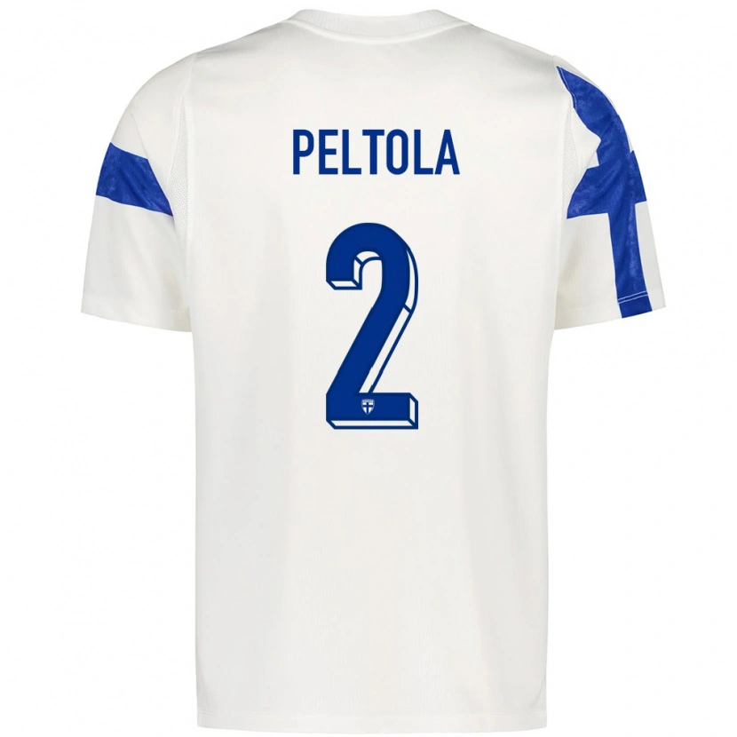 Danxen Barn Finland Matti Peltola #2 Vit Blå Hemmatröja Matchtröjor 26-28 Tröjor T-Tröja