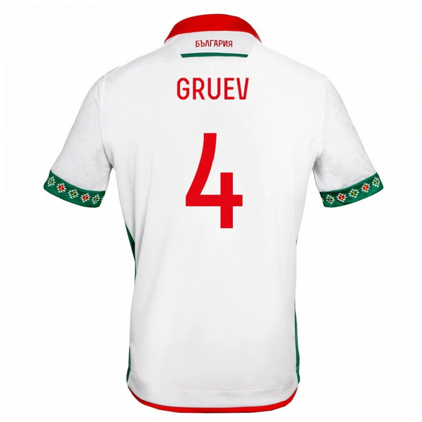 Danxen Barn Bulgarien Ilia Gruev #4 Vit Grön Röd Hemmatröja Matchtröjor 26-28 Tröjor T-Tröja