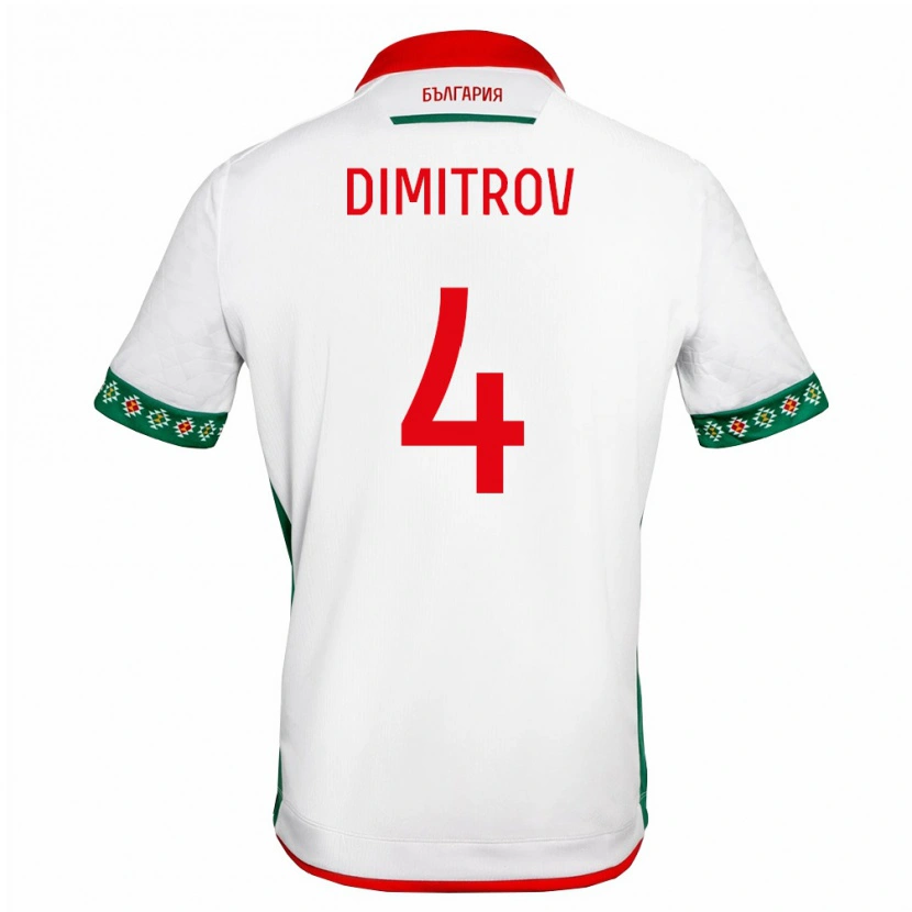 Danxen Barn Bulgarien Martin Dimitrov #4 Vit Grön Röd Hemmatröja Matchtröjor 26-28 Tröjor T-Tröja