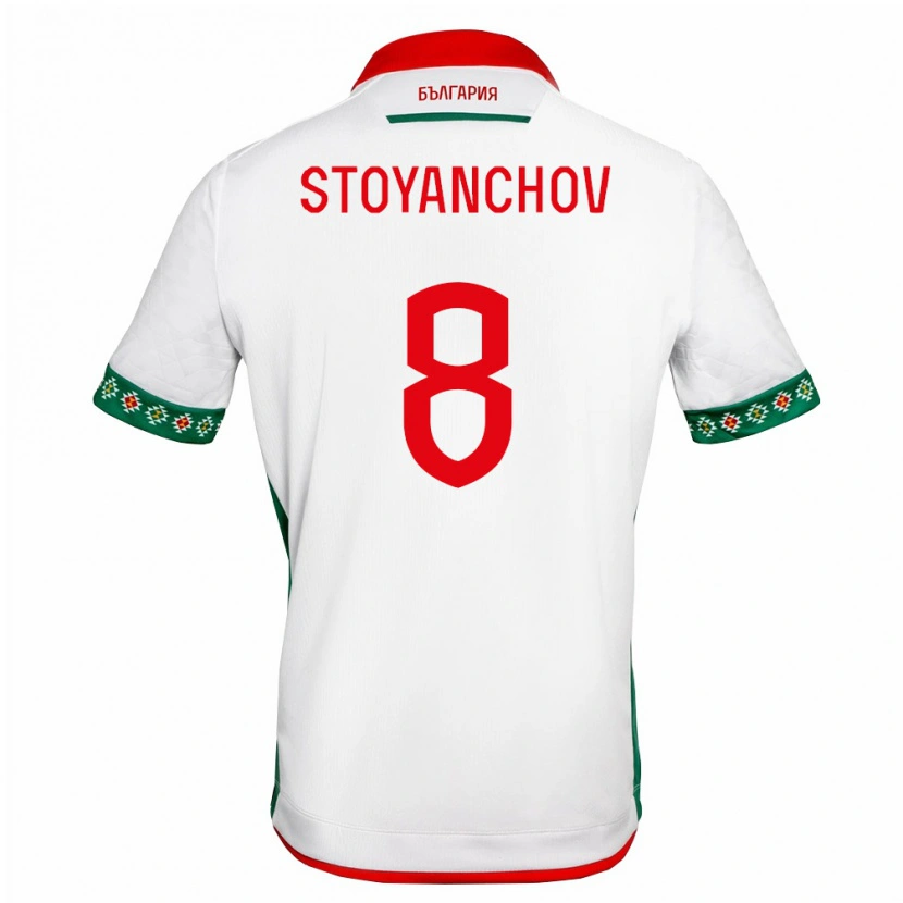 Danxen Barn Bulgarien Steven Stoyanchov #8 Vit Grön Röd Hemmatröja Matchtröjor 26-28 Tröjor T-Tröja