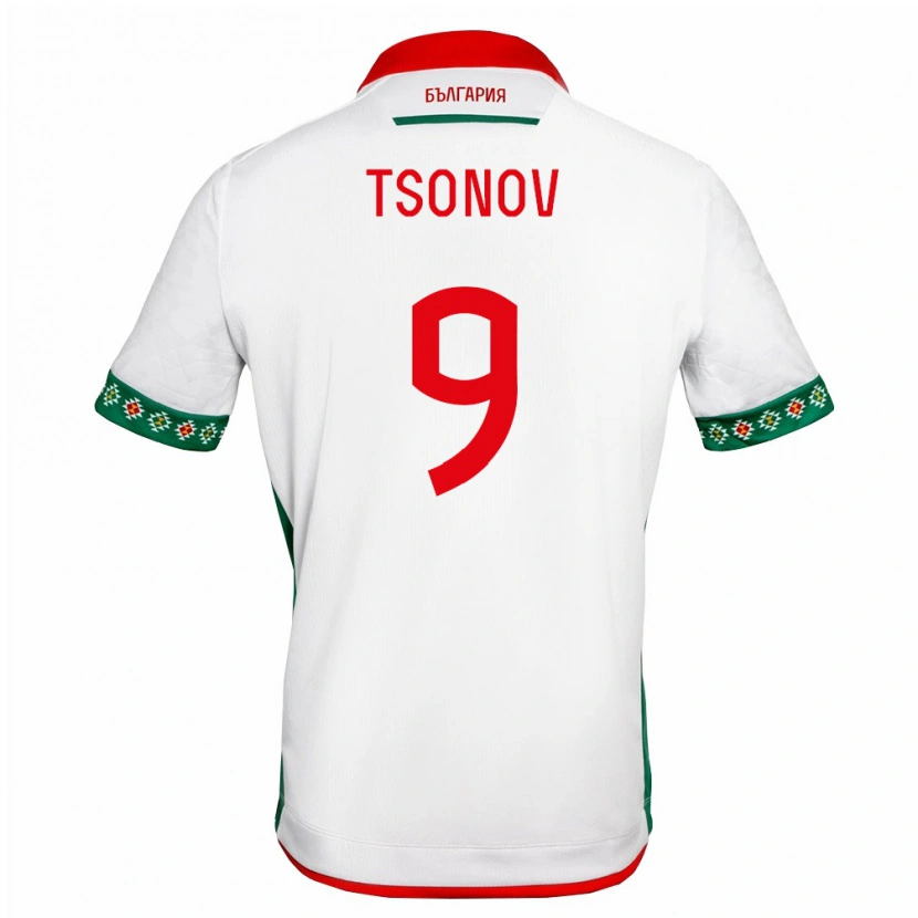 Danxen Barn Bulgarien Samuil Tsonov #9 Vit Grön Röd Hemmatröja Matchtröjor 26-28 Tröjor T-Tröja