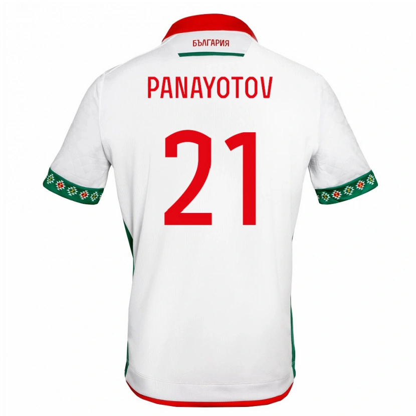 Danxen Barn Bulgarien Petko Panayotov #21 Vit Grön Röd Hemmatröja Matchtröjor 26-28 Tröjor T-Tröja