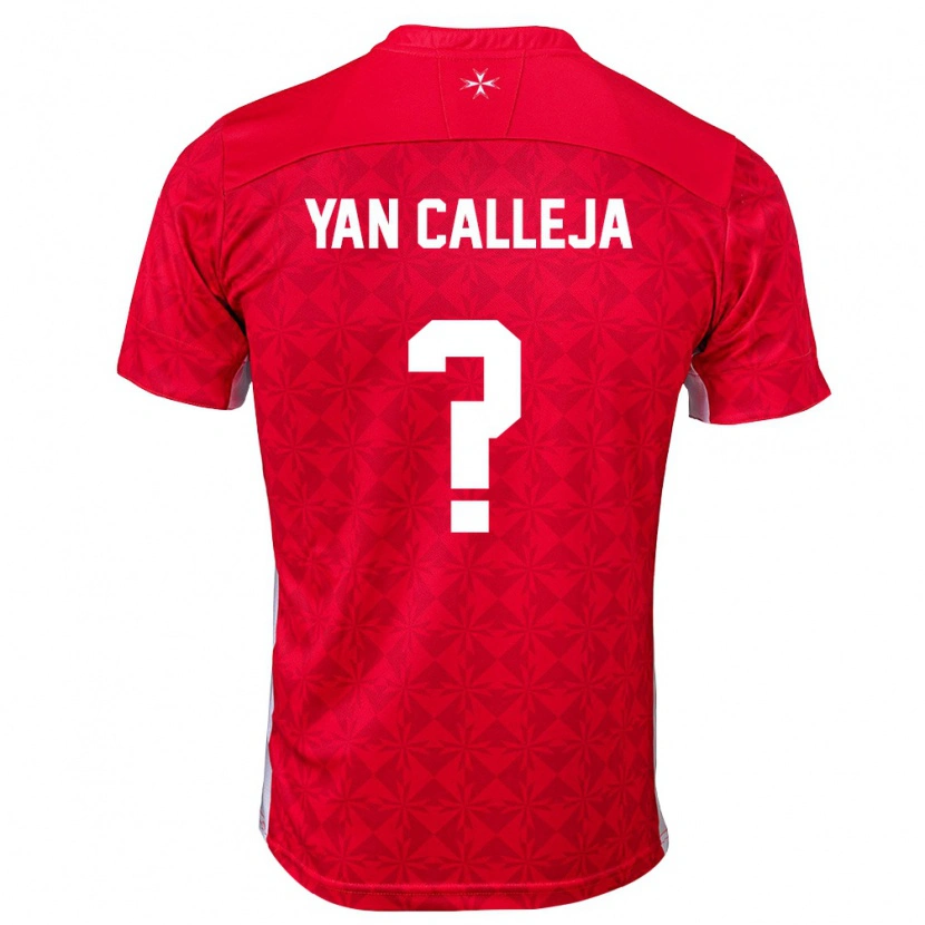 Danxen Barn Malta Yan Calleja #0 Röd Vit Hemmatröja Matchtröjor 26-28 Tröjor T-Tröja
