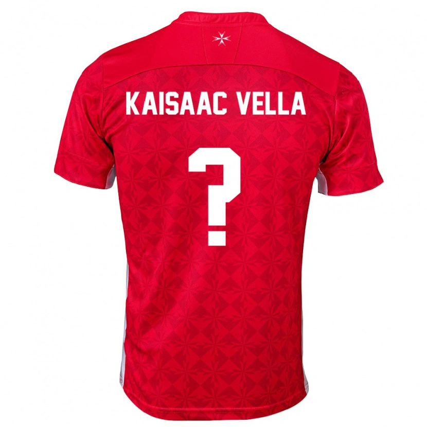 Danxen Barn Malta Kaisaac Vella #0 Röd Vit Hemmatröja Matchtröjor 26-28 Tröjor T-Tröja