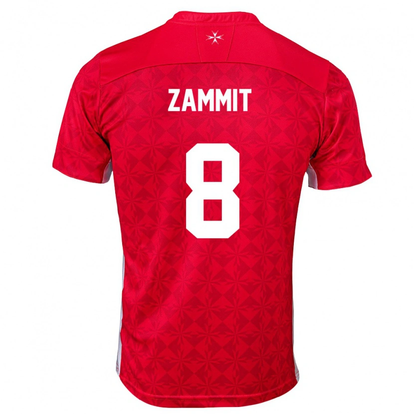 Danxen Barn Malta Kaylon Zammit #8 Röd Vit Hemmatröja Matchtröjor 26-28 Tröjor T-Tröja