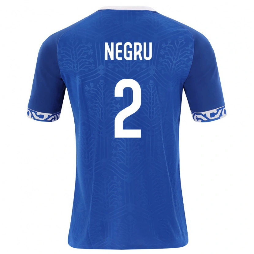 Danxen Barn Moldavien Stephan Negru #2 Kunglig Blå Vit Hemmatröja Matchtröjor 26-28 Tröjor T-Tröja