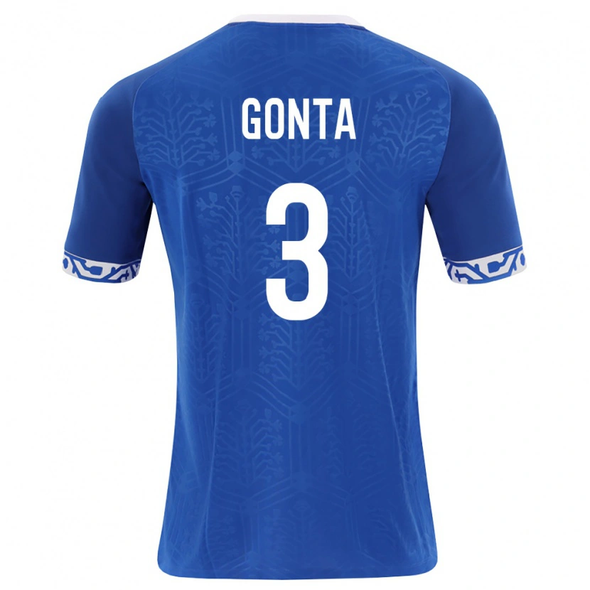 Danxen Barn Moldavien Cristian Gonța #3 Kunglig Blå Vit Hemmatröja Matchtröjor 26-28 Tröjor T-Tröja