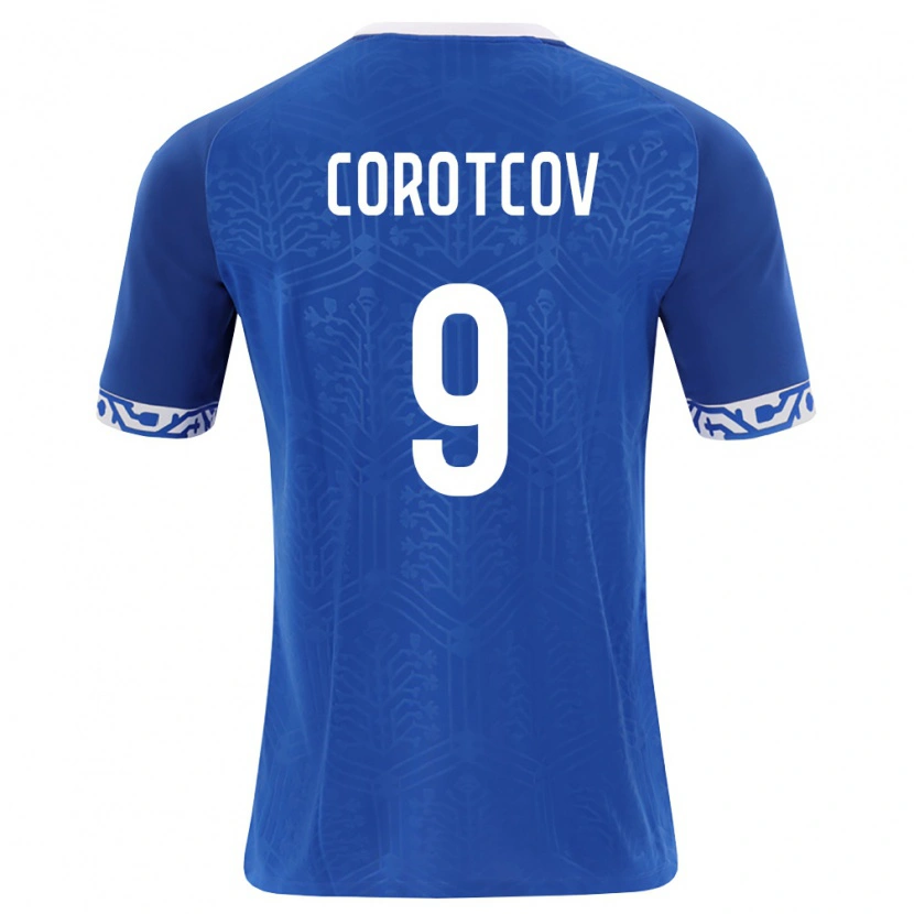 Danxen Barn Moldavien Mihail Corotcov #9 Kunglig Blå Vit Hemmatröja Matchtröjor 26-28 Tröjor T-Tröja