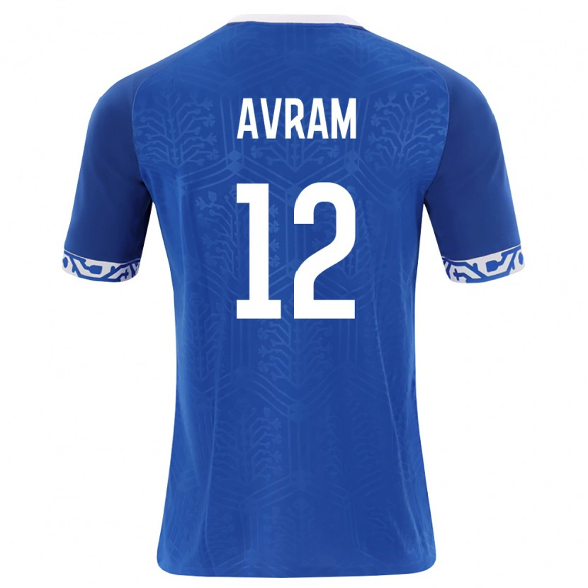 Danxen Barn Moldavien Cristian Avram #12 Kunglig Blå Vit Hemmatröja Matchtröjor 26-28 Tröjor T-Tröja
