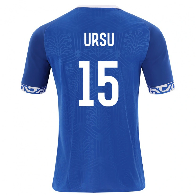 Danxen Barn Moldavien Alexandru Ursu #15 Kunglig Blå Vit Hemmatröja Matchtröjor 26-28 Tröjor T-Tröja